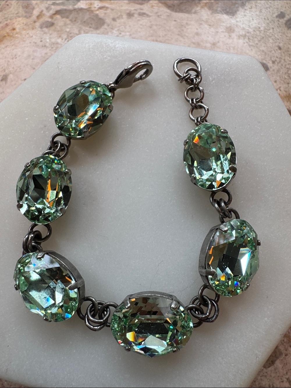 Sorrelli Light Green Oval Crystal Bracelet
